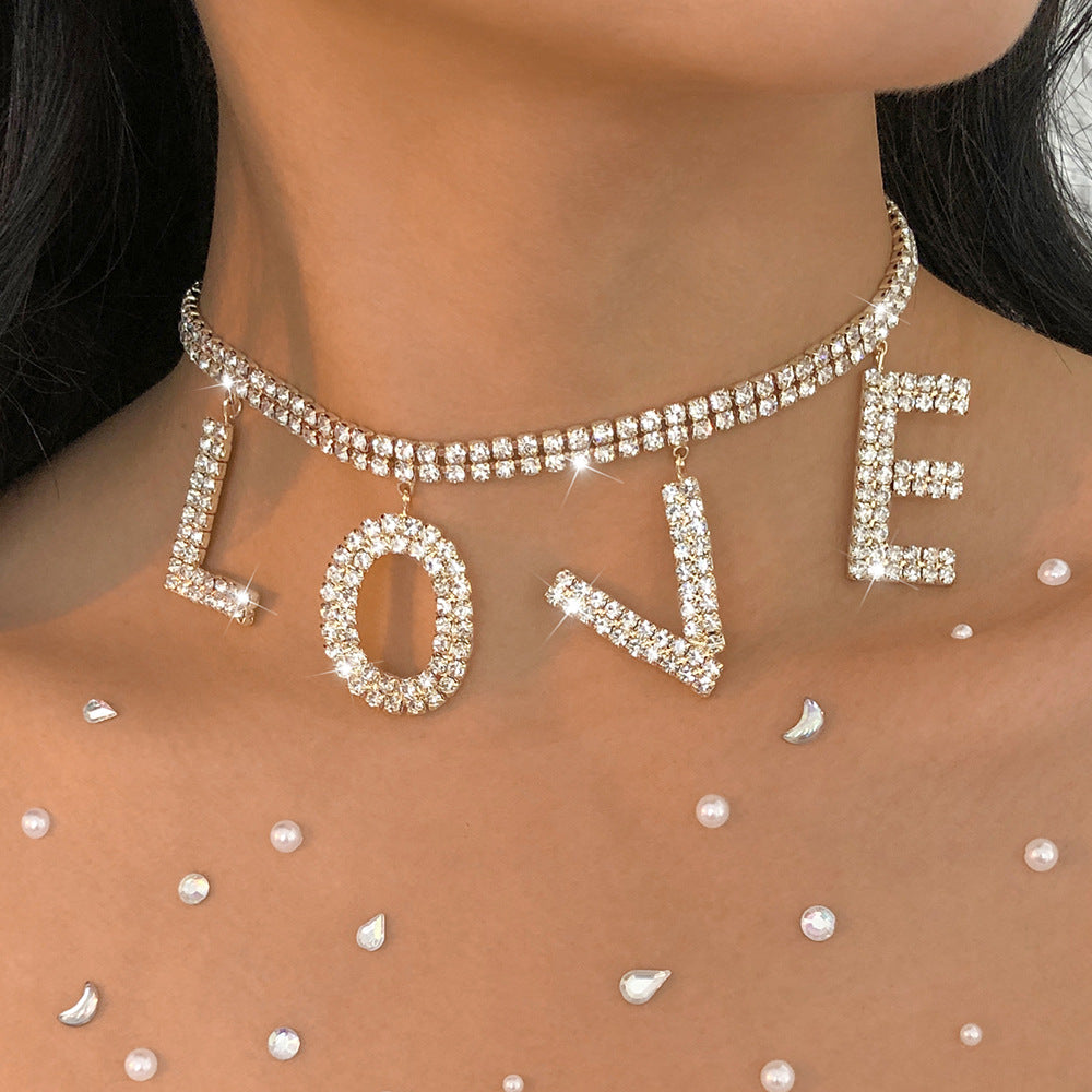 Wholesale Valentine's Day Love Imitation Diamond Necklace